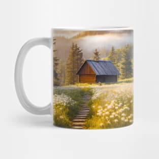 cottage in the fir forest Mug